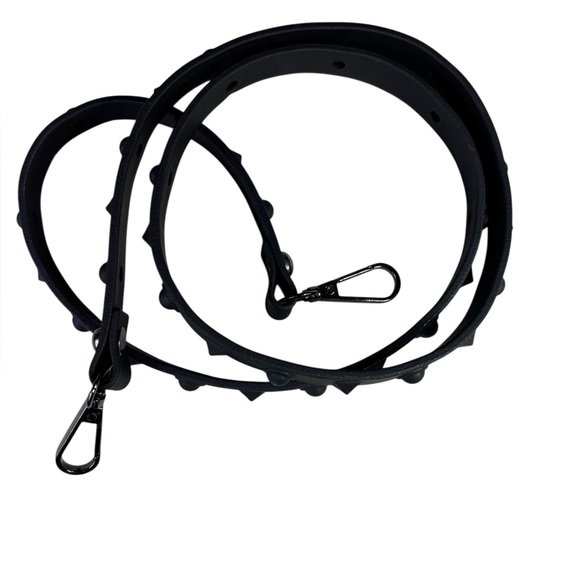 Jelly Studded Black Mini Handbag Bag Purse PVC Vegan Leather Shoulder Strap - Picture 5 of 10